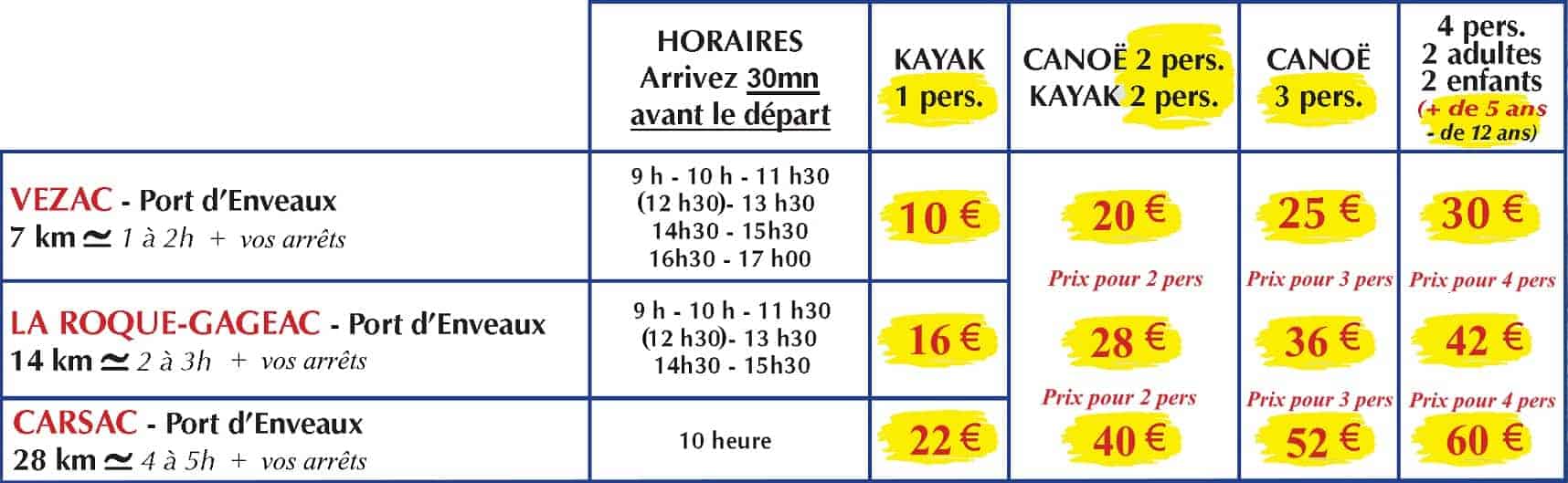 depliant-canoe-detente-2018-dordogne-riviere-tarif-2019 Canoe Dordogne tarif location canoe kayak sur la dordogne